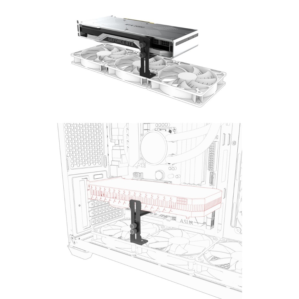 VGA Holder L8 graphics card support frame 96mm. ที่ค้ำการ์ดจอขนาด 96 มม.