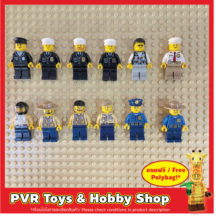 LEGO® Minifigures CITY Police Set1 cmf เลโก้ มินิฟิกเกอร์ ซิตี้ ตำรวจ นักโทษ ดับเพลิง มือสอง USED ขอ