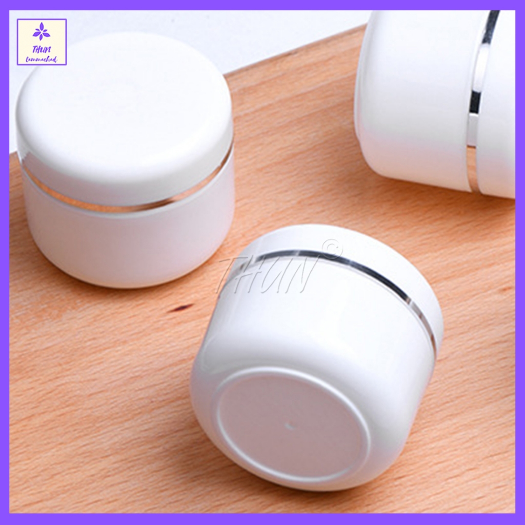 [ 1ใบ ] กระปุกครีม ทรงกลม 50/100/150/200/250 ml สีขาว มีฝาปิดใน รุ่น SE Whiite Round Cream Jar