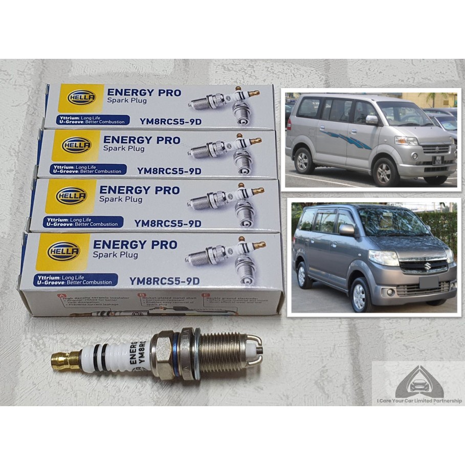 หัวเทียน Suzuki APV ชุด 4 หัว ชนิดยิธเทรียม ระยะใช้งาน 40000 กม / Spark Plug : Hella YM8RCS5-9D