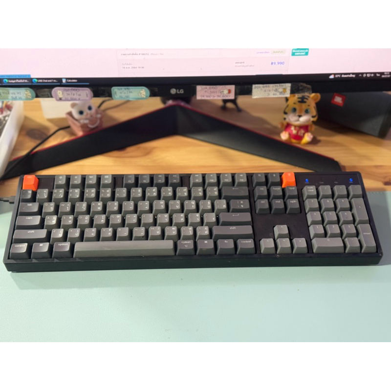 มือสอง !!!คีย์บอร์ด Keychron  K10 Hot Swappable Wireless Mechanical Keyboard EN/TH Light Grey Red Sw