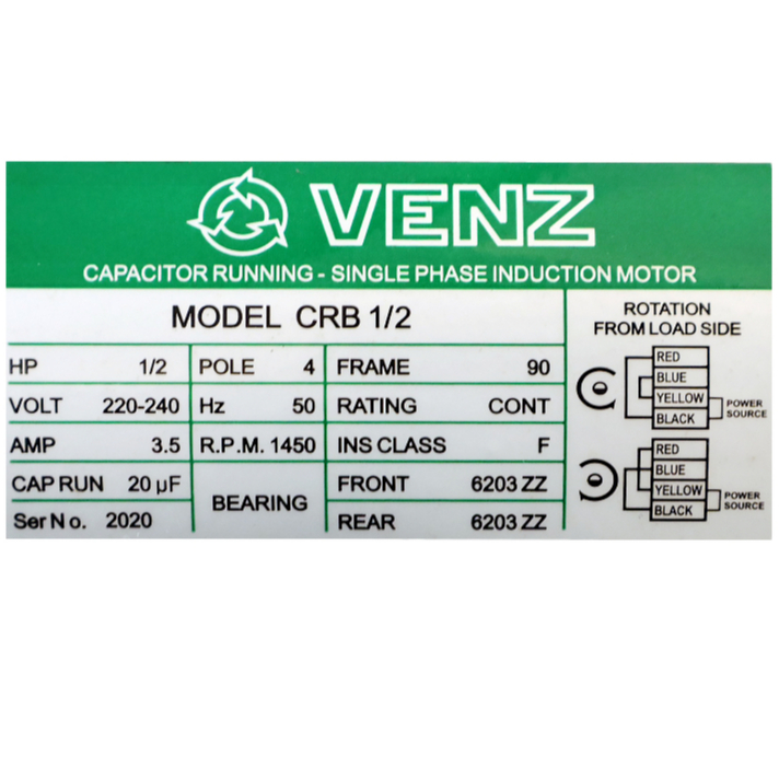 เครื่องดูดควัน VENZ รุ่น SC-194 1/2 HP 9” 220V โบเวอร์ รูปที่ 6