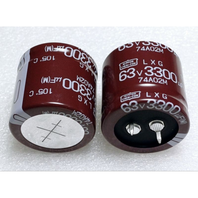 Nippon Chemi-con LXG 3300uf 63v capacitor ตัวเก็บประจุ คาปาซิเตอร์