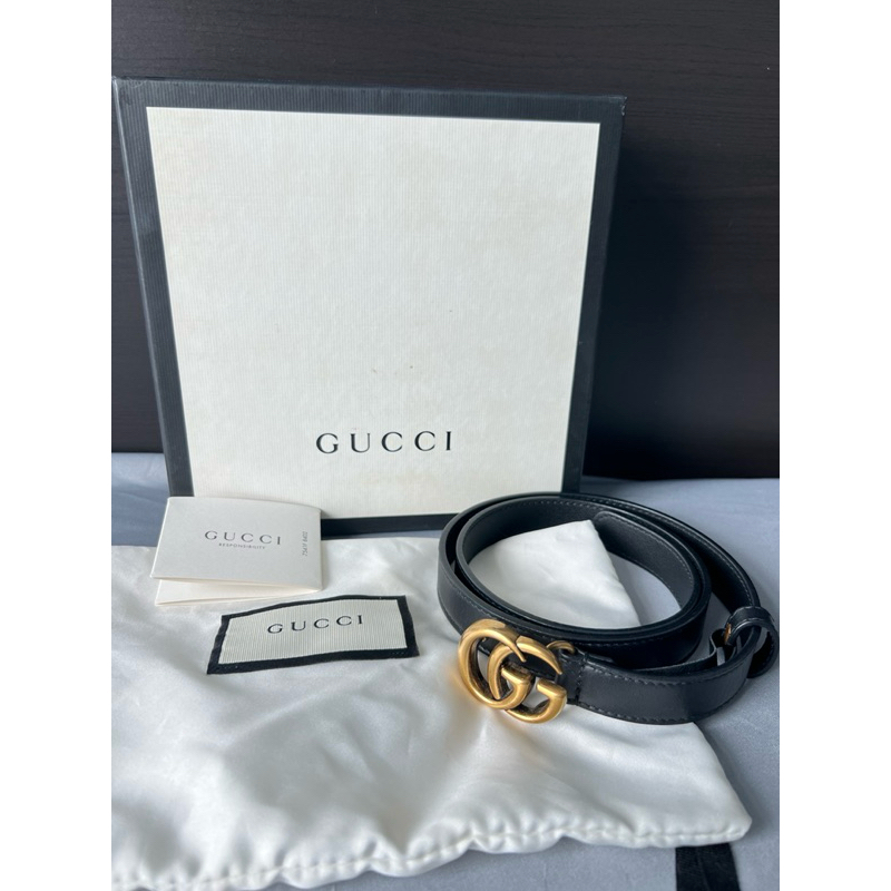 เข็มขัด GUCCI Belt มือสองแท้ 💯 อะไหล่วินเทจ ไม่เจาะรูเพิ่ม