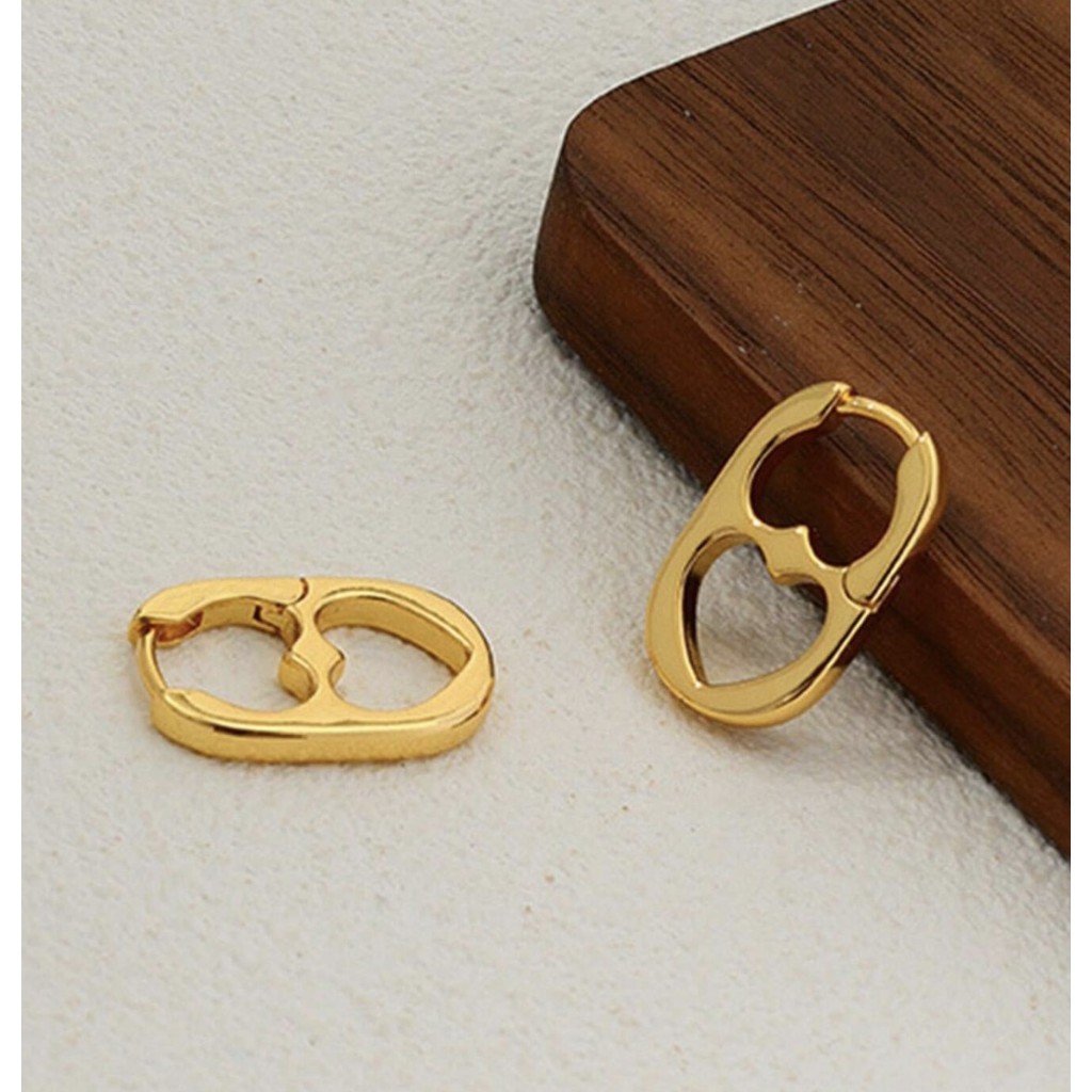 mija.stories - heartfelt earrings ต่างหูห่วง รูปหัวใจ คล้ายฝากระป๋อง (มี 2 สี)