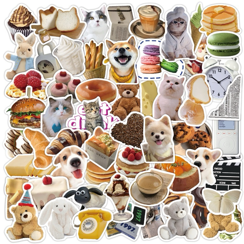 จัดส่งไว (201)สติกเกอร์ตกแต่งลายของกินสัตว์สิ่งของ