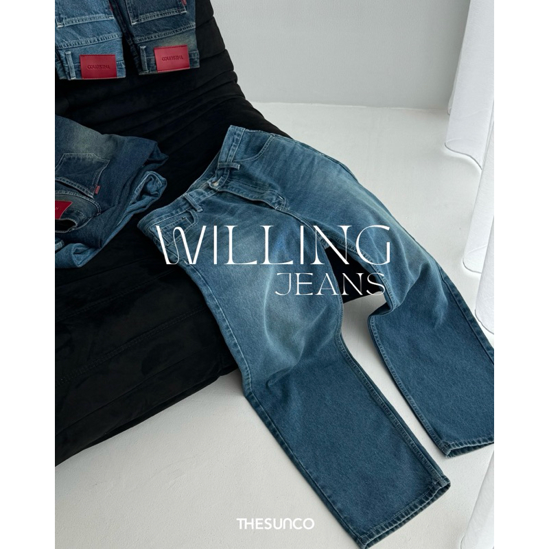 THESUNCO-Willing Jeans (XS-5XL) กางเกงยีนส์ขากระบอก เอวสูง เอวกลาง เก็บหุ่น