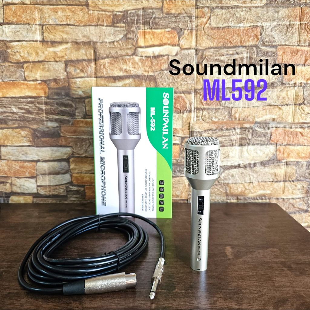 Soundmilan รุ่น ml-592 ไมค์สาย dynamic ไมโครโฟน บักหัวโต สายยาว 4 เมตร
