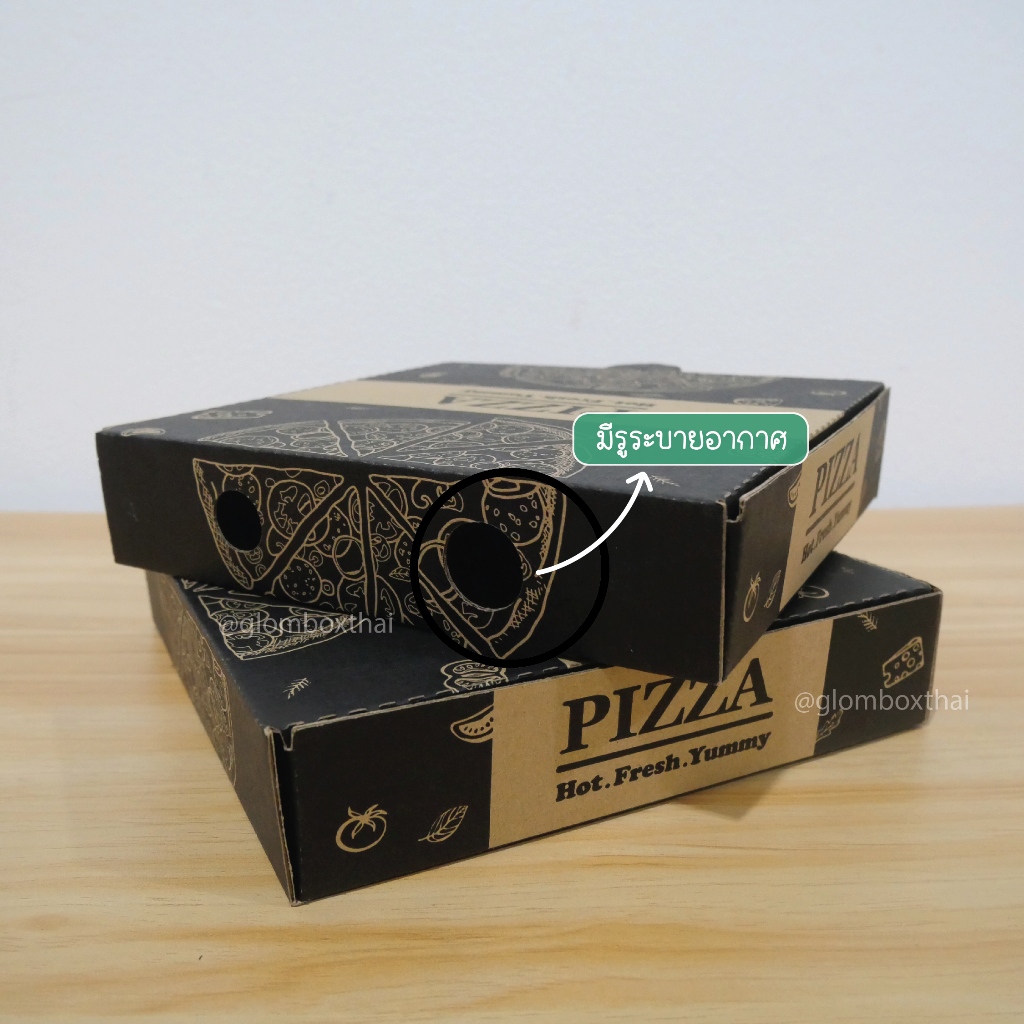 กล่องพิซซ่า ขนาด 7 นิ้ว (แพ็คละ 50 กล่อง) พิมพ์ลายพิซซ่า กระดาษลูกฟูก กระดาษแข็งแรง glombox - รูปที่ 4