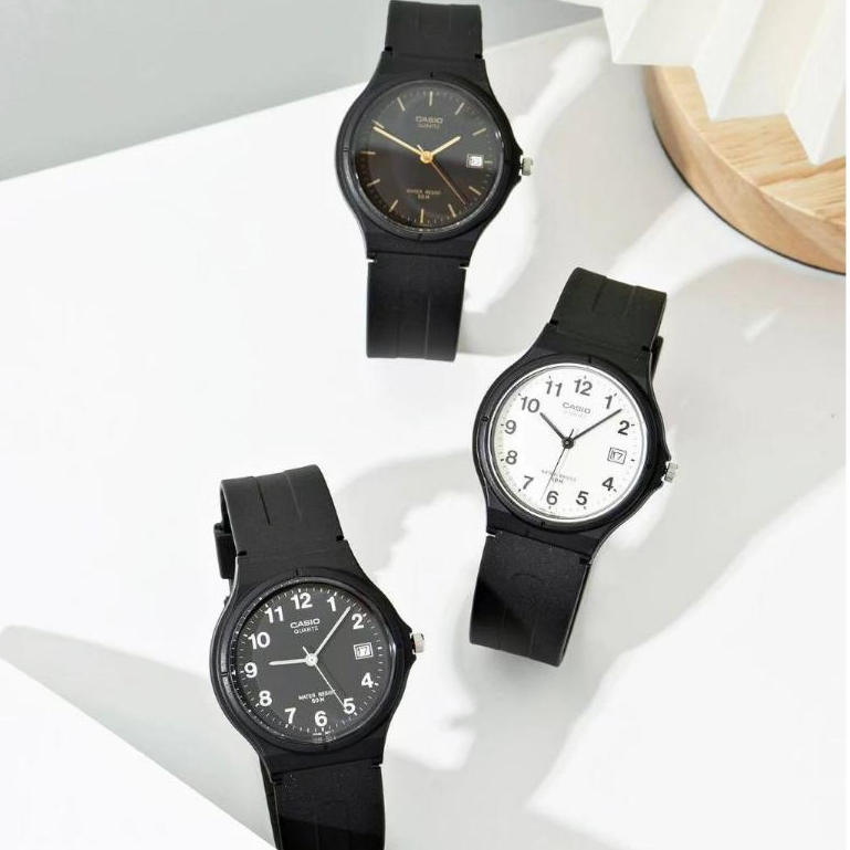 รุ่น MW-59 ของแท้ 💯% นาฬิกาสำหรับผู้ชาย สายยาง มีวันที่ พร้อมกล่องและใบประกัน 1 ปี CASIOMW59-7B  MW-