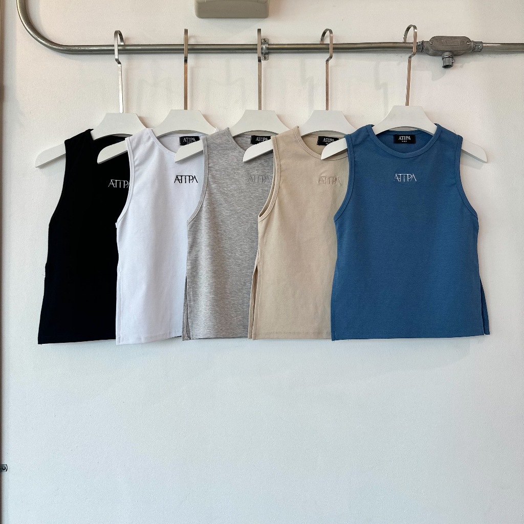 Atipashop - KIR TANK TOP เสื้อกล้าม แขนกุด ปักโลโก้