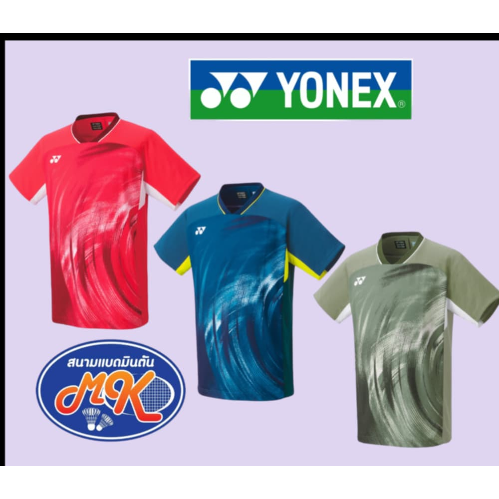 YONEX MEN'S CREW NECK SHIRT 10568EX เสื้อคอวี ผ้า Polyester มาพร้อมเทคโนโลยี Very Cool Dry