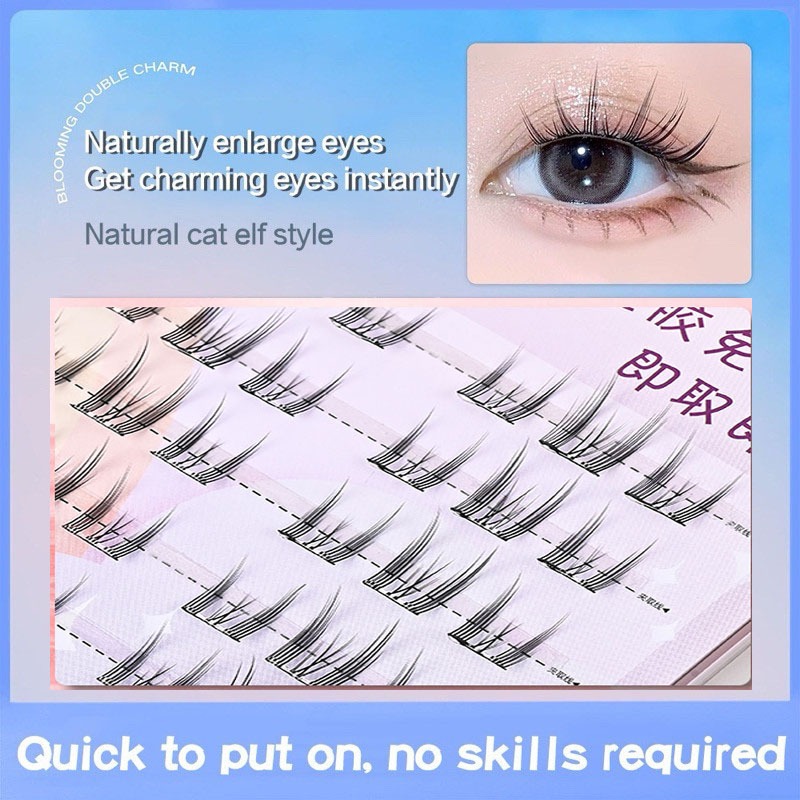 พร้อมส่ง🚀ขนตาปลอมธรรมชาติ 3D ขนตาปลอมแบบไม่มีกาว ขนตาปลอมมีกาวในตัว  ขนตาปลอมแบบมีกาวในตัว ต่อขนตาช่อดอกไม้ ตาโต ติดทน - รูปที่ 2