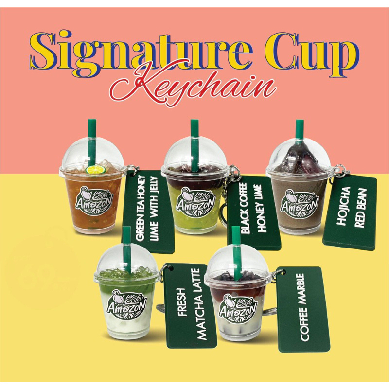 🔥 [1 แถม 1 จุ่ม] 🔥 พวงกุญแจเครื่องดื่มคาเฟ่ อเมซอนสุดน่ารัก “Signature Cup Keychain”