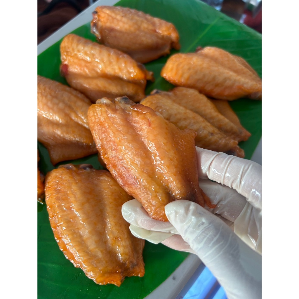 ไก่บิน ปีกไก่แดดเดียว หมักและอบ 2 สูตร >> ปีกกลาง 8ชิ้น 250++ <<