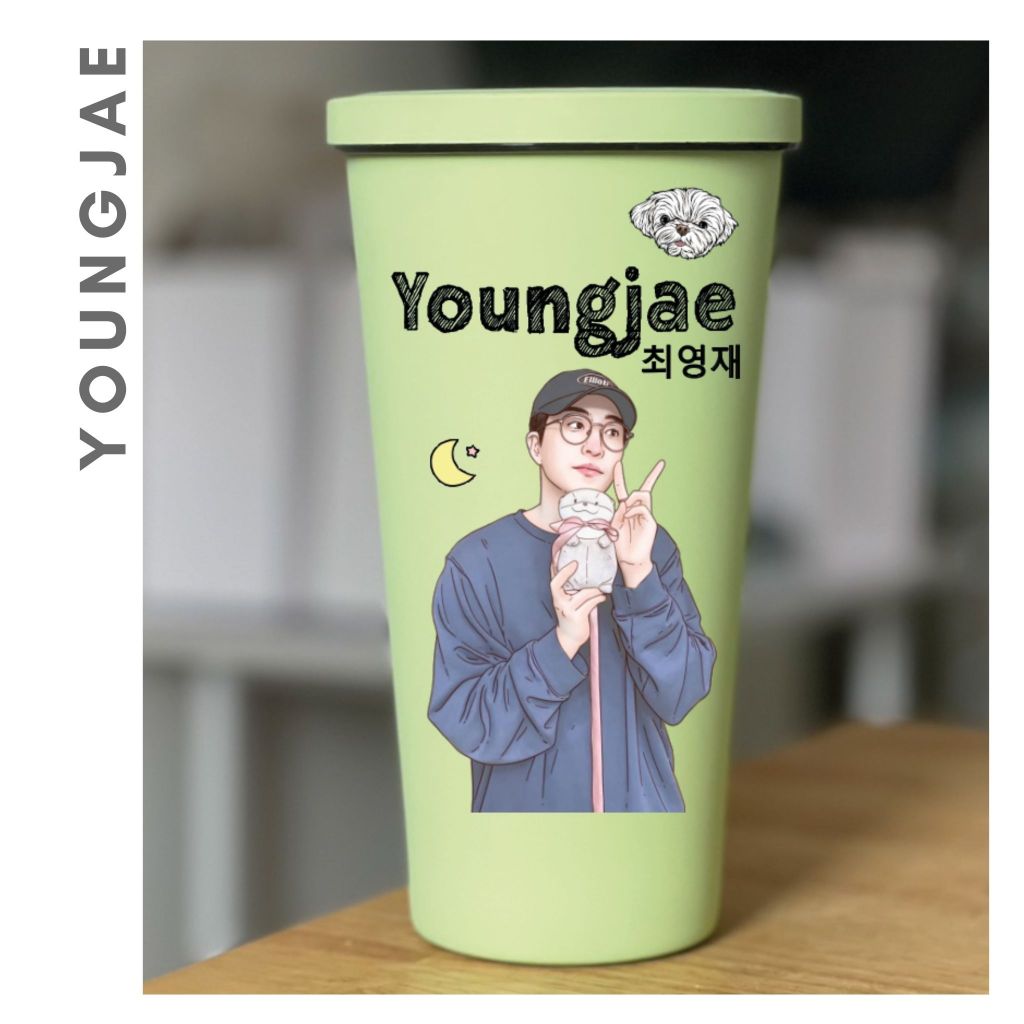 YD1. แก้วสกรีนรูปวาด : Youngjae : Got7 : YoungjaeGot7 : ยองแจ : ยองแจGot7