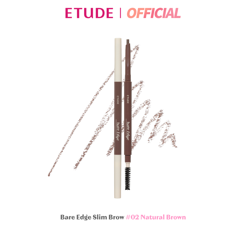 ETUDE (NEW) Bare Edge Brow Pencil #2 Natural Brown อีทูดี้