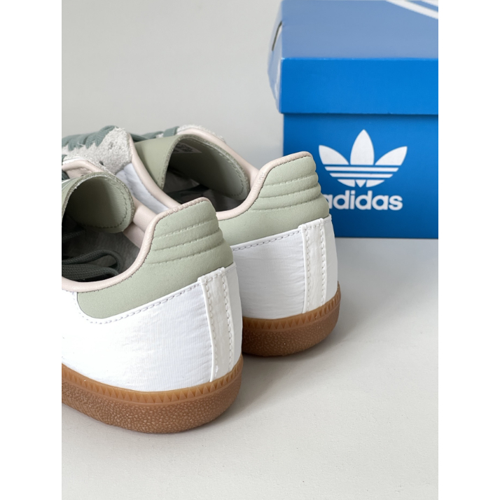 Adidas Samba OG "White Silver Green" ID0492 รองเท้า
