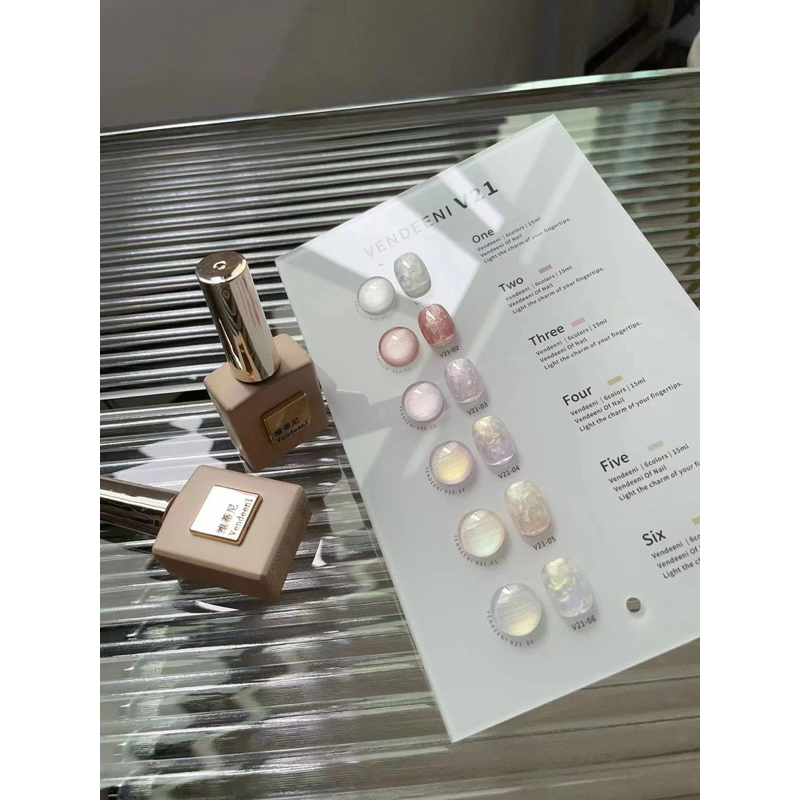 สีหอยมุขเซ็ท 6 สี แบรนด์ >>Vendeeni<< V21