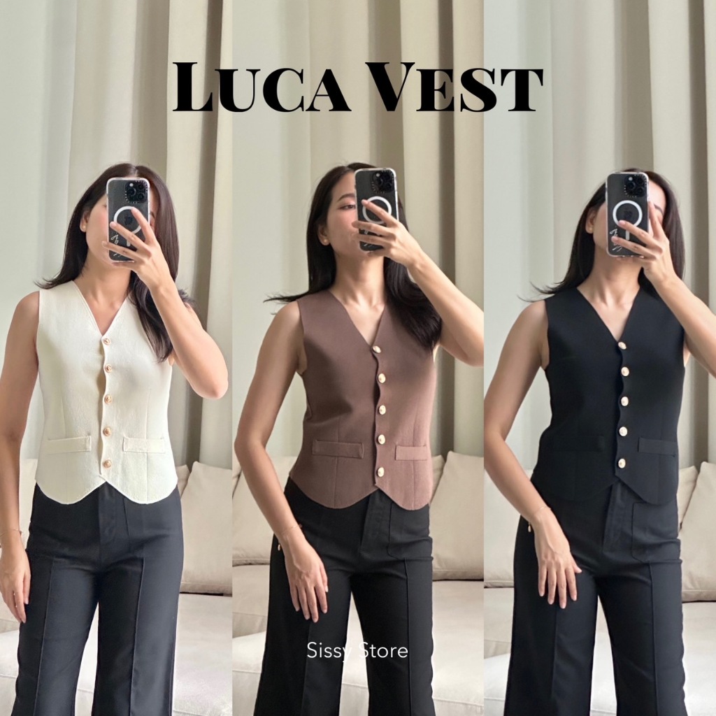 SS05 SISSY - : Luca Vest เสื้อกั๊กเบสิค ผ้ายืดสีพื้น