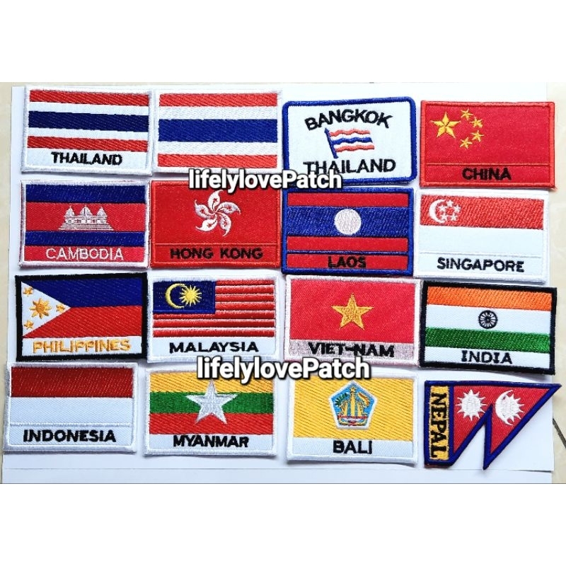 อาร์มธงชาติ 🇹🇭สินค้าไทย สวยตรงปก มีสต้อคพร้อมส่ง ธงเอเชีย Thai flags Patch