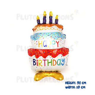 [ร้านไทย] - 🎈ลูกโป่งฟอยล์เค้ก ใบใหญ่มาก มีฐานตั้งได้ 5 ตัวเลือก🎈