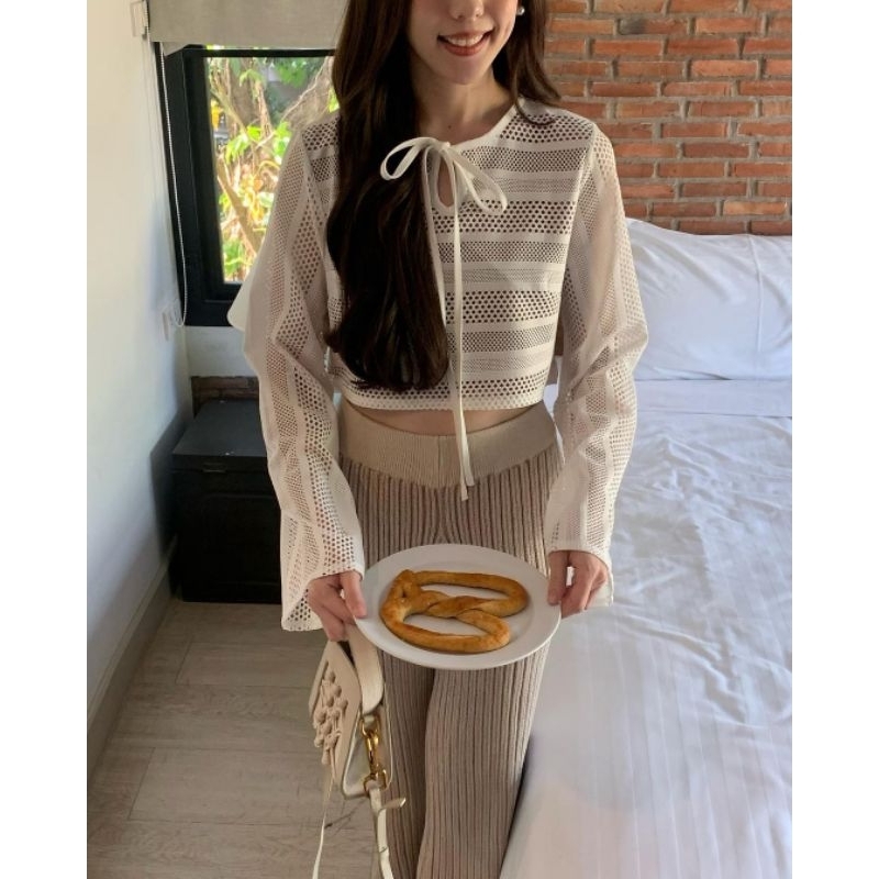 Nomade.bkk เสื้อคอกลมแขนแขนบาน ทรงครอป มือ2