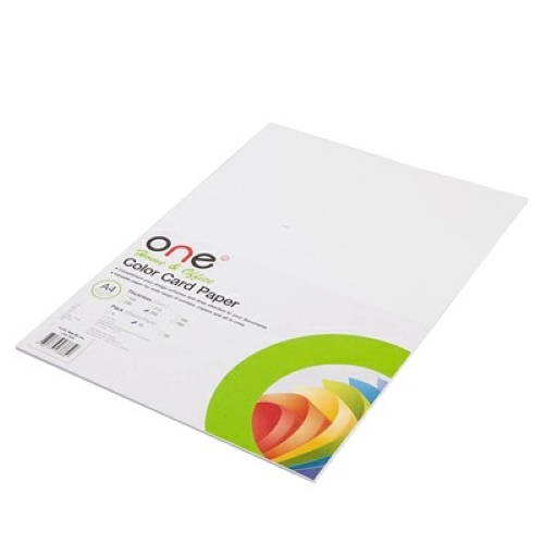 กระดาษการ์ดสี A4 250 แกรม ขาว (10แผ่น/แพ็ค) ONE