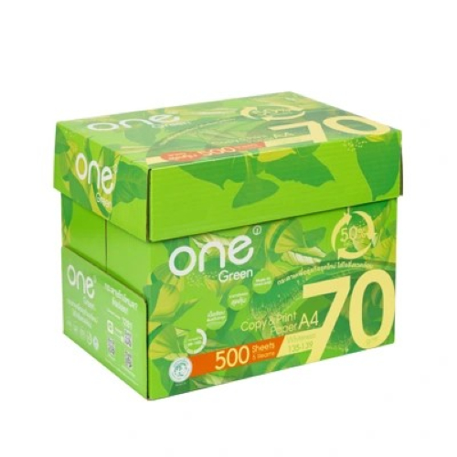 ONE GREEN กระดาษถ่ายเอกสาร 70 แกรม สีขาว ขนาด A4 (แพ็ค 5 รีม)