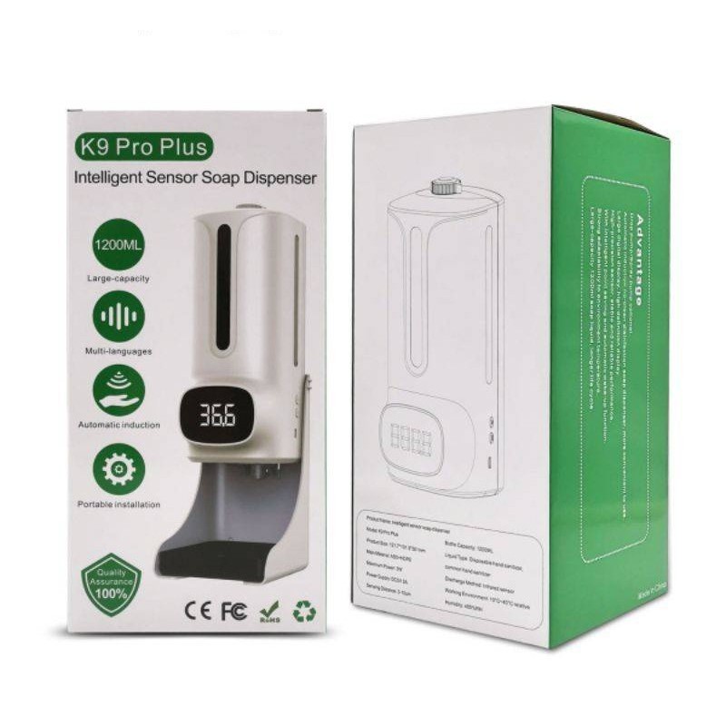 เครื่องวัดอุณหภูมิ k9 pro plus ใช้แบบสเปรย์ และแบบเจลได้