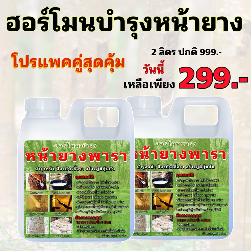 ฮอร์โมนบำรุงหน้ายางพารา แพคคู่ 2 ลิตรคุ้มสุดๆ✅