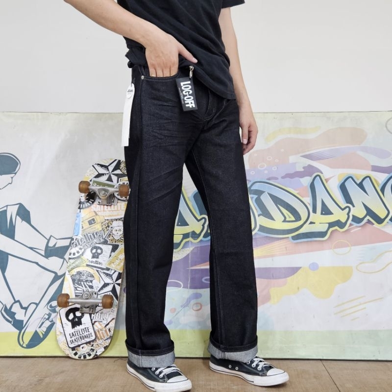 กางเกงยีนส์ขากระบอกใหญ่  LOG-OFF แถมป้ายห้อยพร้อมตะขอ - รูปที่ 2