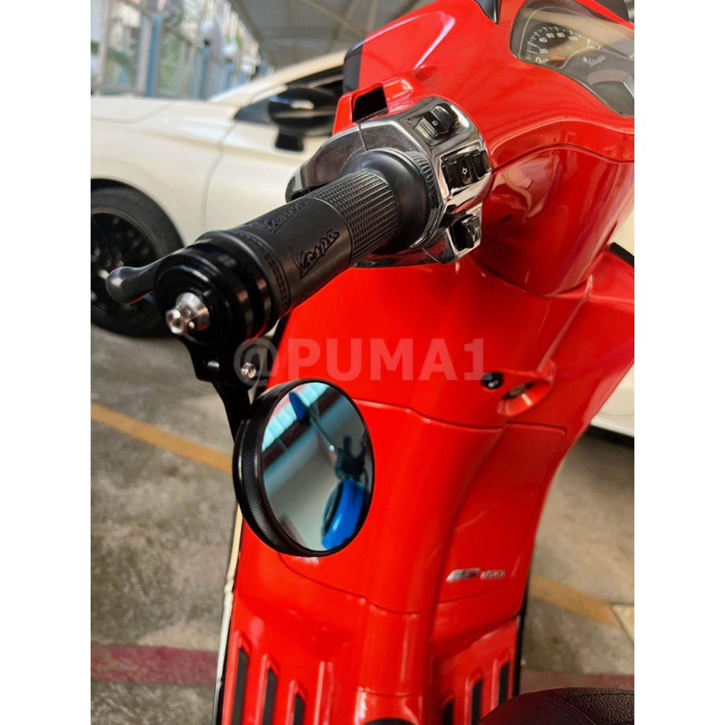 ฮิต!!! กระจกปลายแฮนด์ R-Mini สำหรับ Lambretta & Vespa สปอร์ต ดีไซน์สวย งาน CNC คุณภาพ แข็งแรงทนทาน : Pocenti Scooters