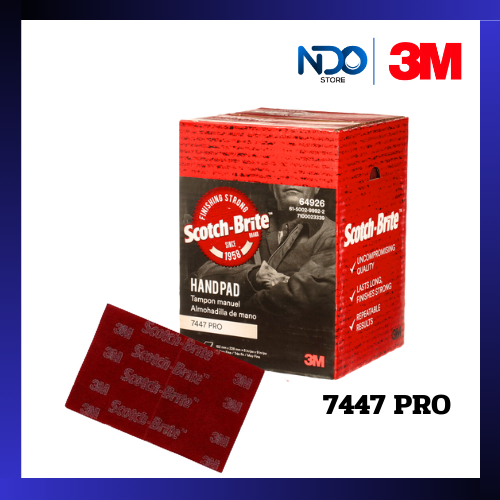 3m สก๊อตช์-ไบรต์ แผ่นใยขัดสีแดง 7447, 7447 pro, 7448 pro 6 นิ้ว x 9 นิ้ว, 20 แผ่น/กล่อง