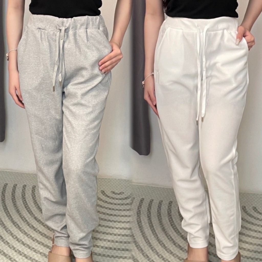 dtxmarket No.8098 กางเกงขายาวผ้าร่อง มีเชือกผูก กางเกงแฟชั่น