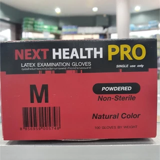 ถุงมือแพทย์ Next Health Pro แป้งน้อย มี 4 ขนาด ( XS S M L ) 1 กล่องมี 100 ชิ้น