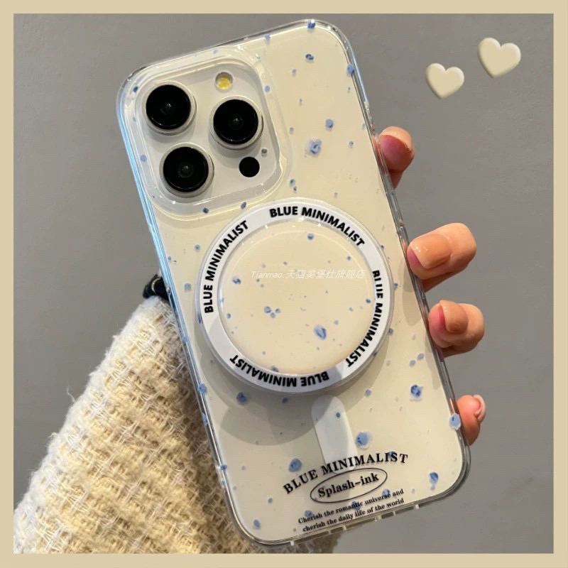 เคส สำหรับ ไอโฟน สินค้าพร้อมส่งจากไทย สำหรับIphone12-15pm เคสหินอ่อนจุดฟ้าแม่เหล็กTPU-S1357