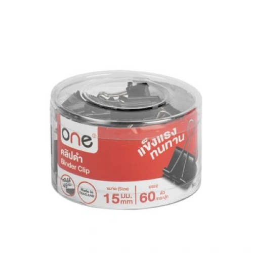 ONE คลิปดำ รุ่น 113 สีดำ 15 มม. (กล่อง60ตัว)