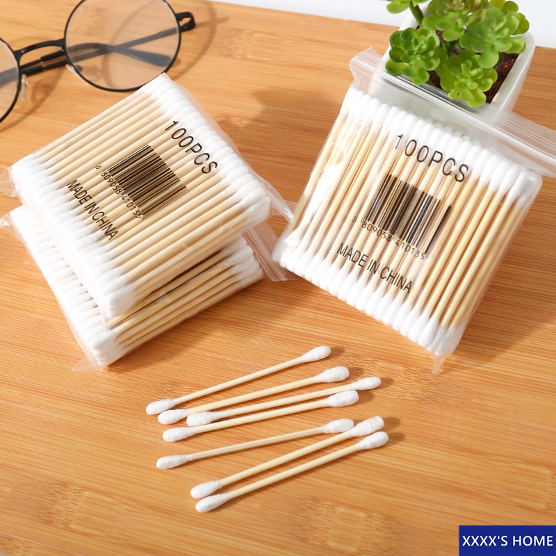 #XX38 คอตตอนบัด 1ห่อ100ก้าน สำลีปั่นหู สำลีก้าน Cotton Buds สำลีเช็ดเครื่องสำอาง