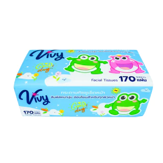 Vivy Tissue กระดาษทิชชู่เช็ดหน้าวีวี่ Good Day 170แผ่นคู่ : 2 แพ็ค (10 ห่อ)