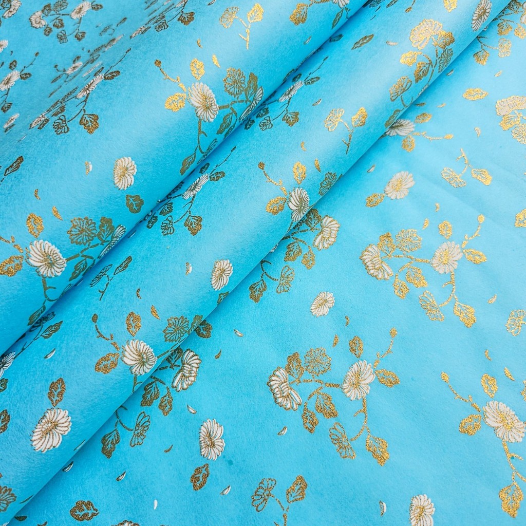 กระดาษสาพิมพ์ลายเบญจมาศ Chrysanthemum Screen-printed Kozo (64x47cm, 1แผ่น & ขั้นต่ำ 5แผ่น คละสีได้ )