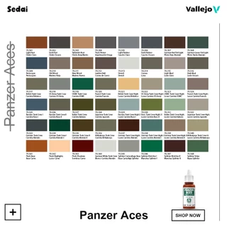 [ ส่งฟรี ลด 50% 🔥 ] วาเลโฮ สีเพ้นท์โมเดล สูตรน้ำ Vallejo Model Color สีเพ้นท์โมเดล สีเกมส์ Panzer Aces 17 ML