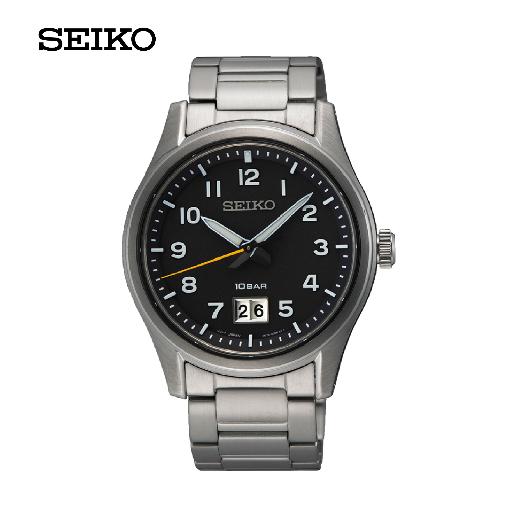SEIKO Quartz นาฬิกาข้อมือ (ไซโก) รุ่น SUR569P ขนาด 39.5 mm สีดำ