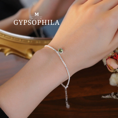 MEET💕พร้อมส่ง กำไลเงิน Gypsophila กำไลเงิน925 สร้อยข้อมือปรับได้ ข้อมือพลอย กำไลแฟชั่น สร้อยข้อมือ