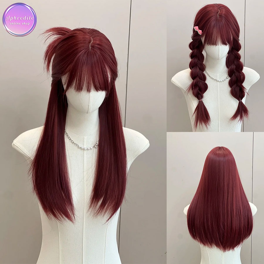 65CM  วิกผม Lolita  วิกผมยาวผู้หญิง  JK  วันฮาโลวีน แบบตรงมีหน้าม้า  by  Aphrodite  onlineshop