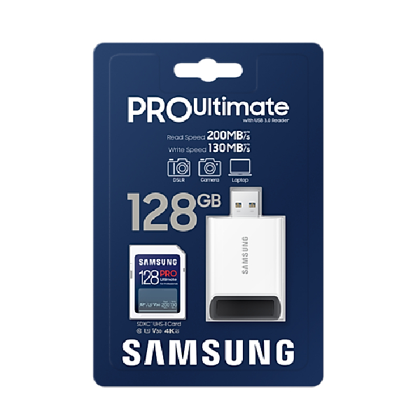 Samsung 128GB PRO Ultimate SDXC with USB Adapter
