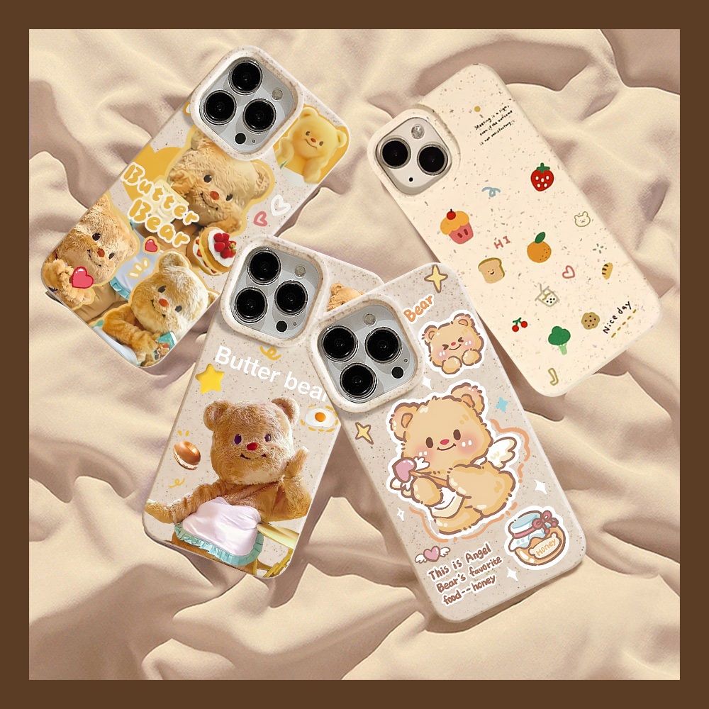 เค้กผลไม้สร้างสรรค์ขนมปัง Frosted กรณีโทรศัพท์ iPhone 15 11 14 12 13 Pro MAX 7 6 6s 8 15 Plus X XR XS MAX SE 12 13 mini