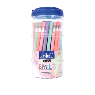 ปากกา​ elfen​ LISO​ SMILE หมึกสีน้ำเงิน​ 0.5​ มม.​ (1x50​ ด้าม)​
