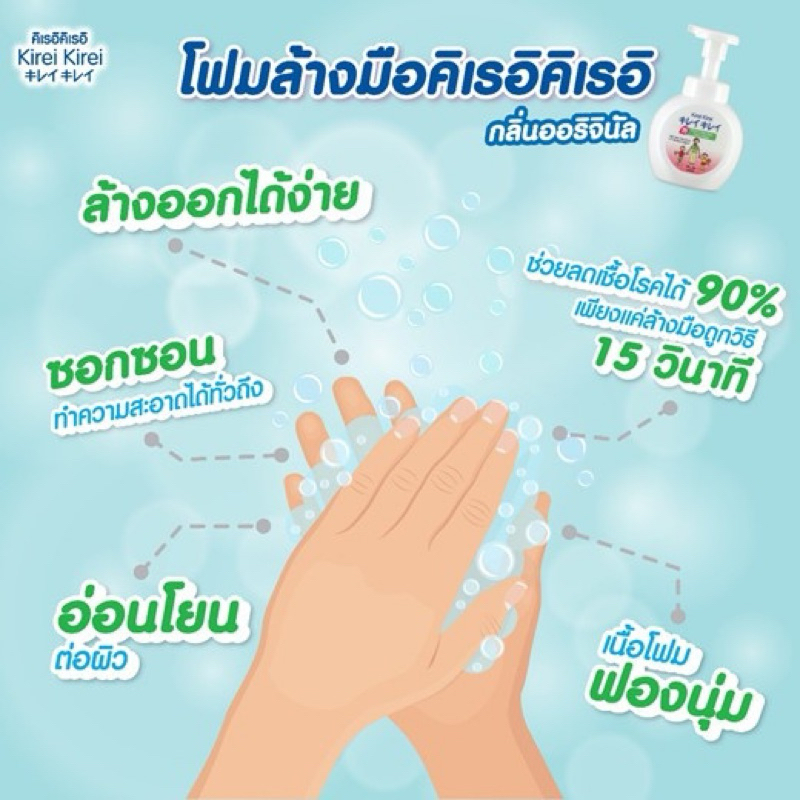 [ขนาดใหม่] KIREI KIREI โฟมล้างมือ คิเรอิ คิเรอิ กลิ่น มูราซากิ ลาเวนเดอร์ และ อโลเวล่า ชนิดถุงเติม 450 มล. X3 ชิ้น - รูปที่ 6