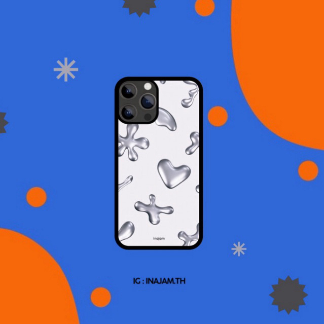 เคสไอโฟนแบรนด์ inajam Collection Metal Slot (สีพื้นเป็นสีเทา)